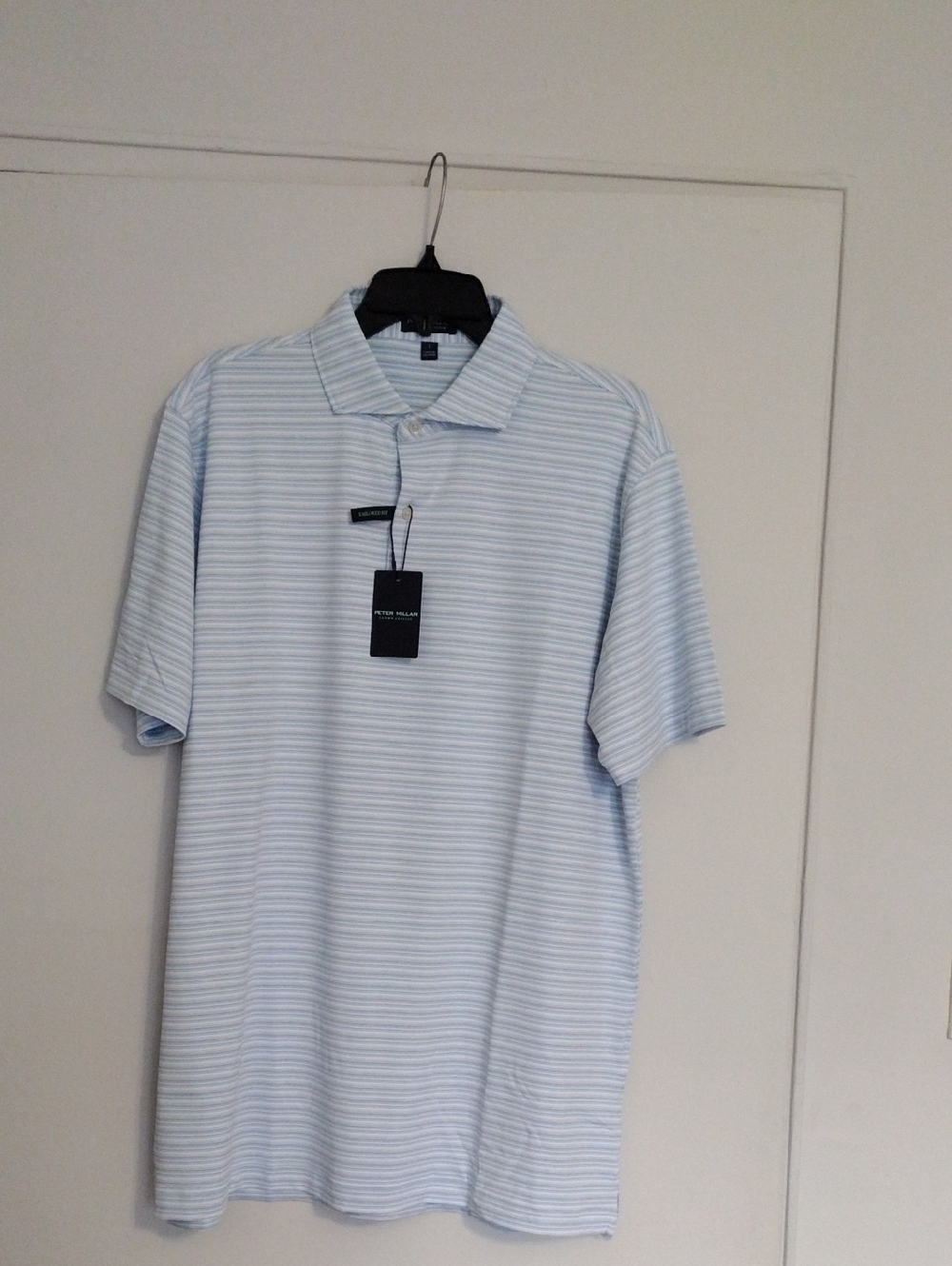 Peter Millar Pale Blue Striped Men’s Polo
